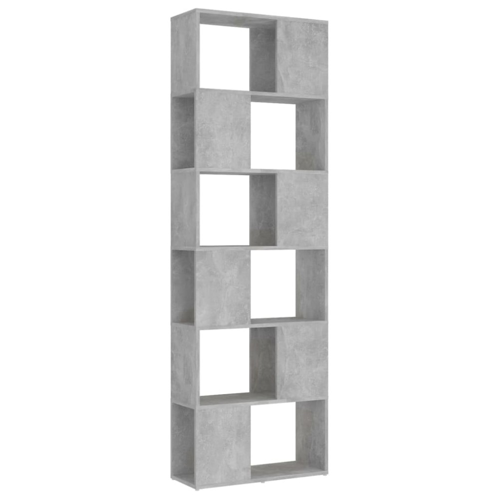 vidaXL Bibliotecă/Separator cameră, gri beton, 60x24x186 cm, PAL
