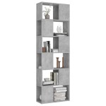 vidaXL Bibliotecă/Separator cameră, gri beton, 60x24x186 cm, PAL