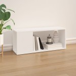 vidaXL Comodă TV, alb, 80x24x32 cm, lemn prelucrat vidaXL Comodă TV, alb, 80x24x32 cm, lemn prelucrat