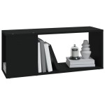 vidaXL Comodă TV, negru, 80x24x32 cm, PAL vidaXL Comodă TV, negru, 80x24x32 cm, PAL