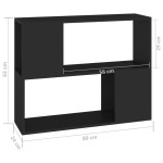 vidaXL Comodă TV, negru, 80x24x63 cm, PAL vidaXL Comodă TV, negru, 80x24x63 cm, PAL