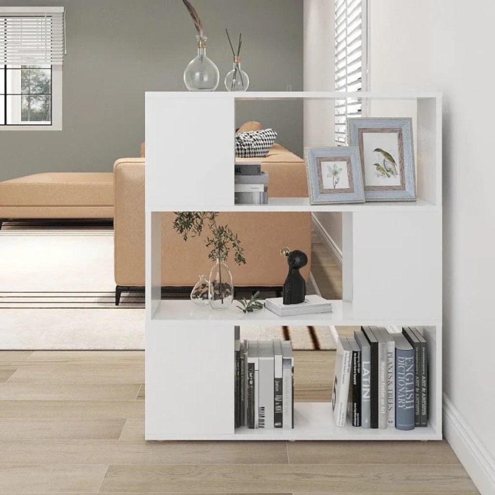 vidaXL Bibliotecă/Separator cameră, alb, 80x24x94 cm, PAL