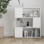vidaXL Bibliotecă/Separator cameră, alb, 80x24x94 cm, PAL