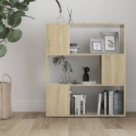 vidaXL Bibliotecă/Separator cameră, stejar sonoma, 80x24x94 cm, PAL vidaXL Bibliotecă/Separator cameră, stejar sonoma, 80x24x94 cm, PAL