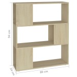 vidaXL Bibliotecă/Separator cameră, stejar sonoma, 80x24x94 cm, PAL vidaXL Bibliotecă/Separator cameră, stejar sonoma, 80x24x94 cm, PAL