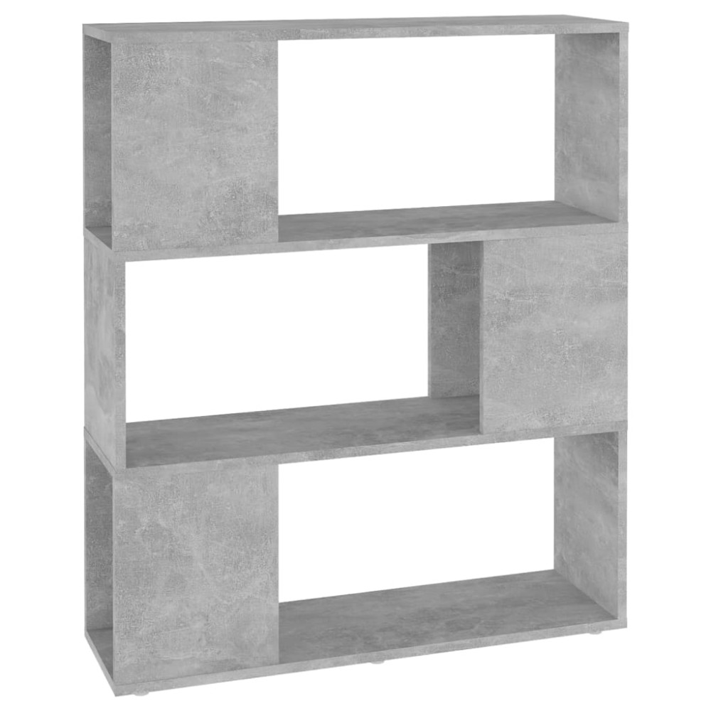 vidaXL Bibliotecă/Separator cameră, gri beton, 80x24x94 cm, PAL