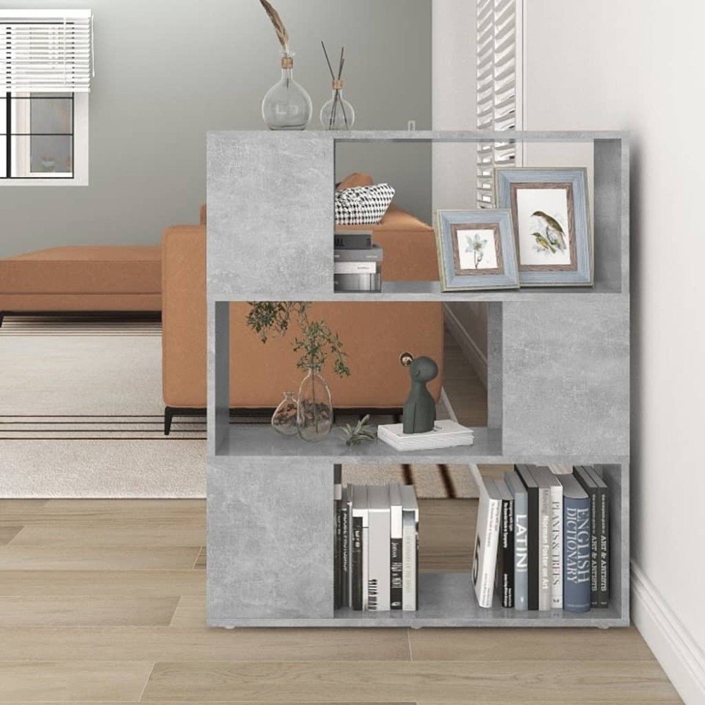 vidaXL Bibliotecă/Separator cameră, gri beton, 80x24x94 cm, PAL