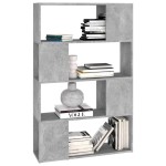 vidaXL Bibliotecă/Separator cameră, gri beton, 80x24x124,5 cm, PAL