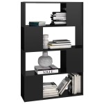vidaXL Bibliotecă/Separator cameră, negru extralucios, 80x24x124,5 cm vidaXL Bibliotecă/Separator cameră, negru extralucios, 80x24x124,5 cm