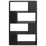vidaXL Bibliotecă/Separator cameră, negru extralucios, 80x24x124,5 cm vidaXL Bibliotecă/Separator cameră, negru extralucios, 80x24x124,5 cm