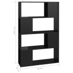 vidaXL Bibliotecă/Separator cameră, negru extralucios, 80x24x124,5 cm vidaXL Bibliotecă/Separator cameră, negru extralucios, 80x24x124,5 cm