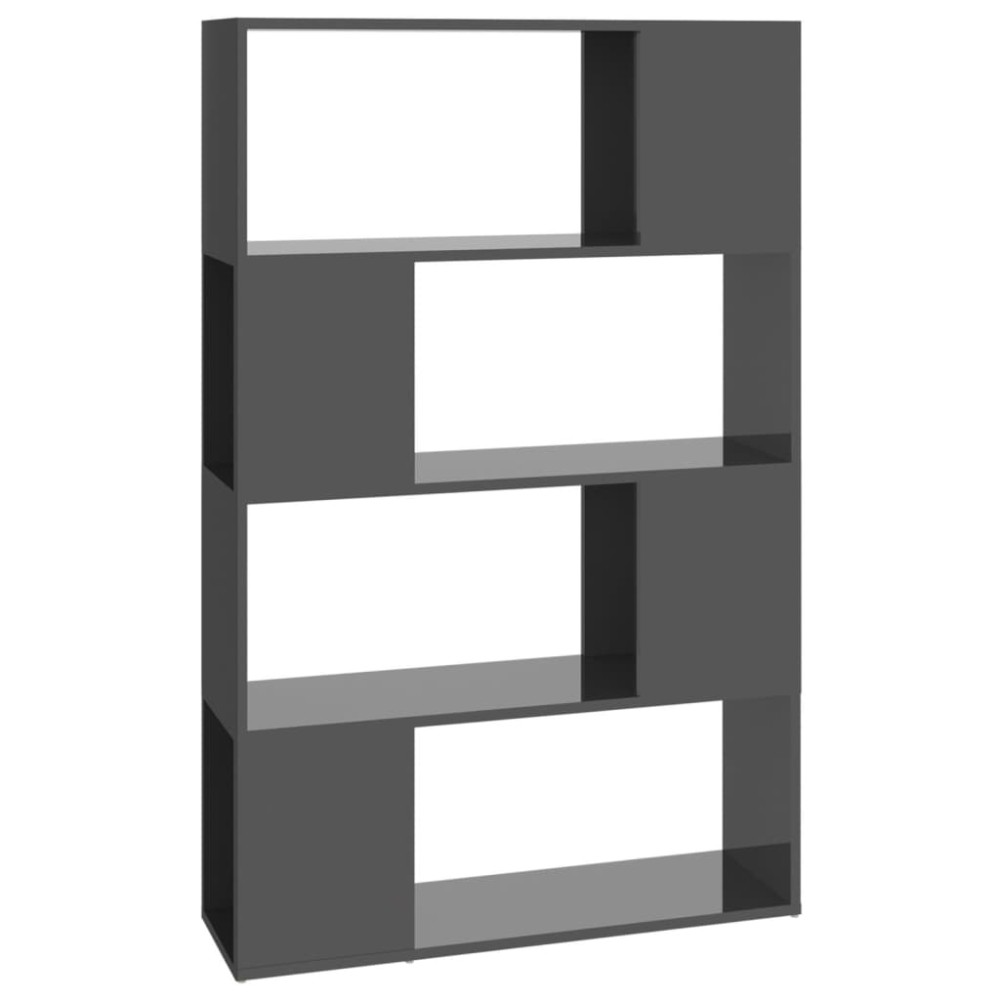 vidaXL Bibliotecă/Separator cameră, gri extralucios, 80x24x124,5 cm