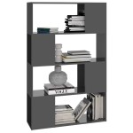 vidaXL Bibliotecă/Separator cameră, gri extralucios, 80x24x124,5 cm