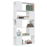 vidaXL Bibliotecă/Separator cameră, alb, 80x24x155 cm, PAL