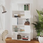 vidaXL Bibliotecă/Separator cameră, alb, 80x24x155 cm, PAL