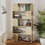 vidaXL Bibliotecă/Separator cameră, stejar Sonoma, 80x24x155 cm, PAL vidaXL Bibliotecă/Separator cameră, stejar Sonoma, 80x24x155 cm, PAL