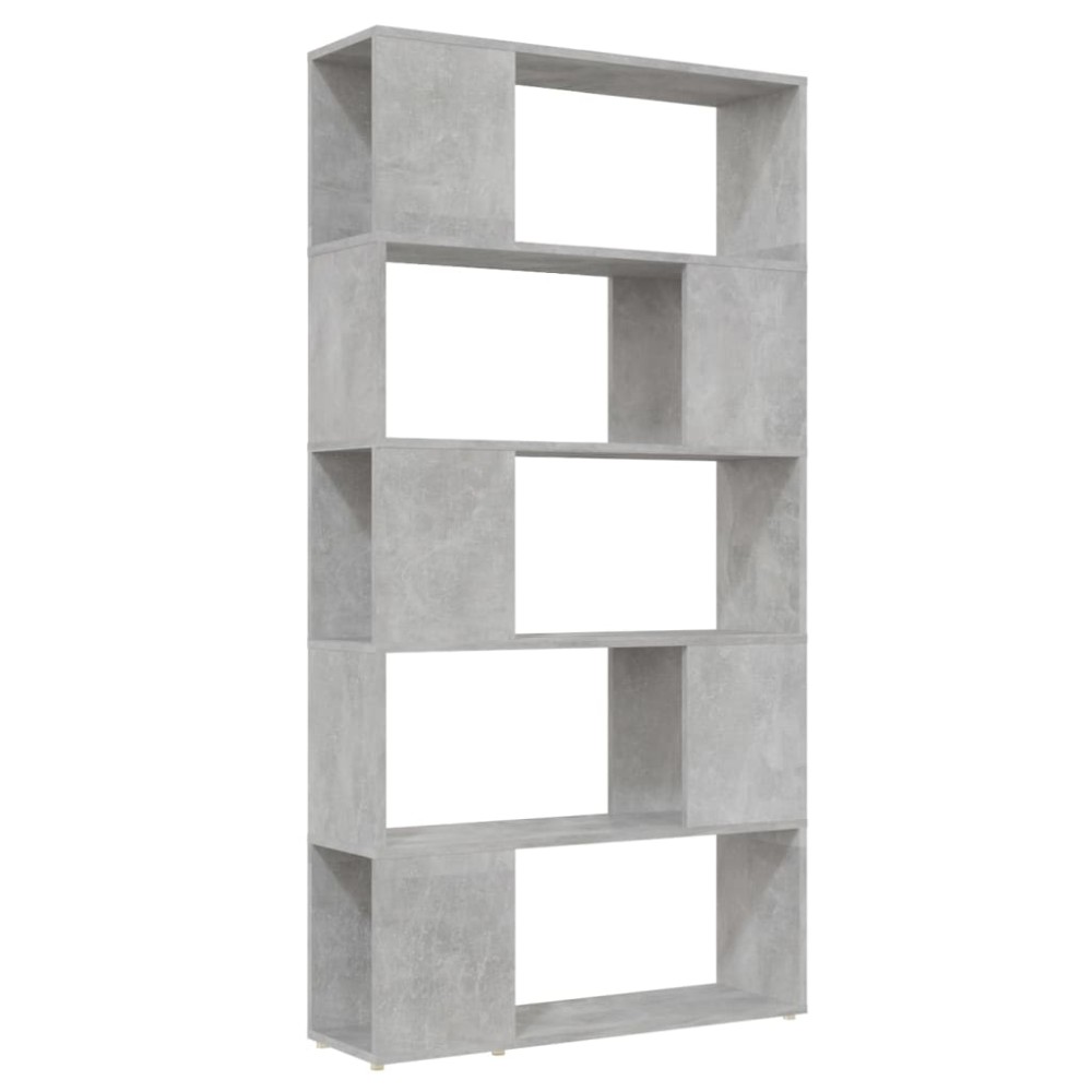 vidaXL Bibliotecă/Separator cameră, gri beton, 80x24x155 cm, PAL
