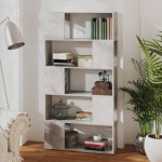 vidaXL Bibliotecă/Separator cameră, gri beton, 80x24x155 cm, PAL vidaXL Bibliotecă/Separator cameră, gri beton, 80x24x155 cm, PAL