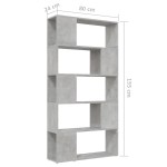 vidaXL Bibliotecă/Separator cameră, gri beton, 80x24x155 cm, PAL vidaXL Bibliotecă/Separator cameră, gri beton, 80x24x155 cm, PAL