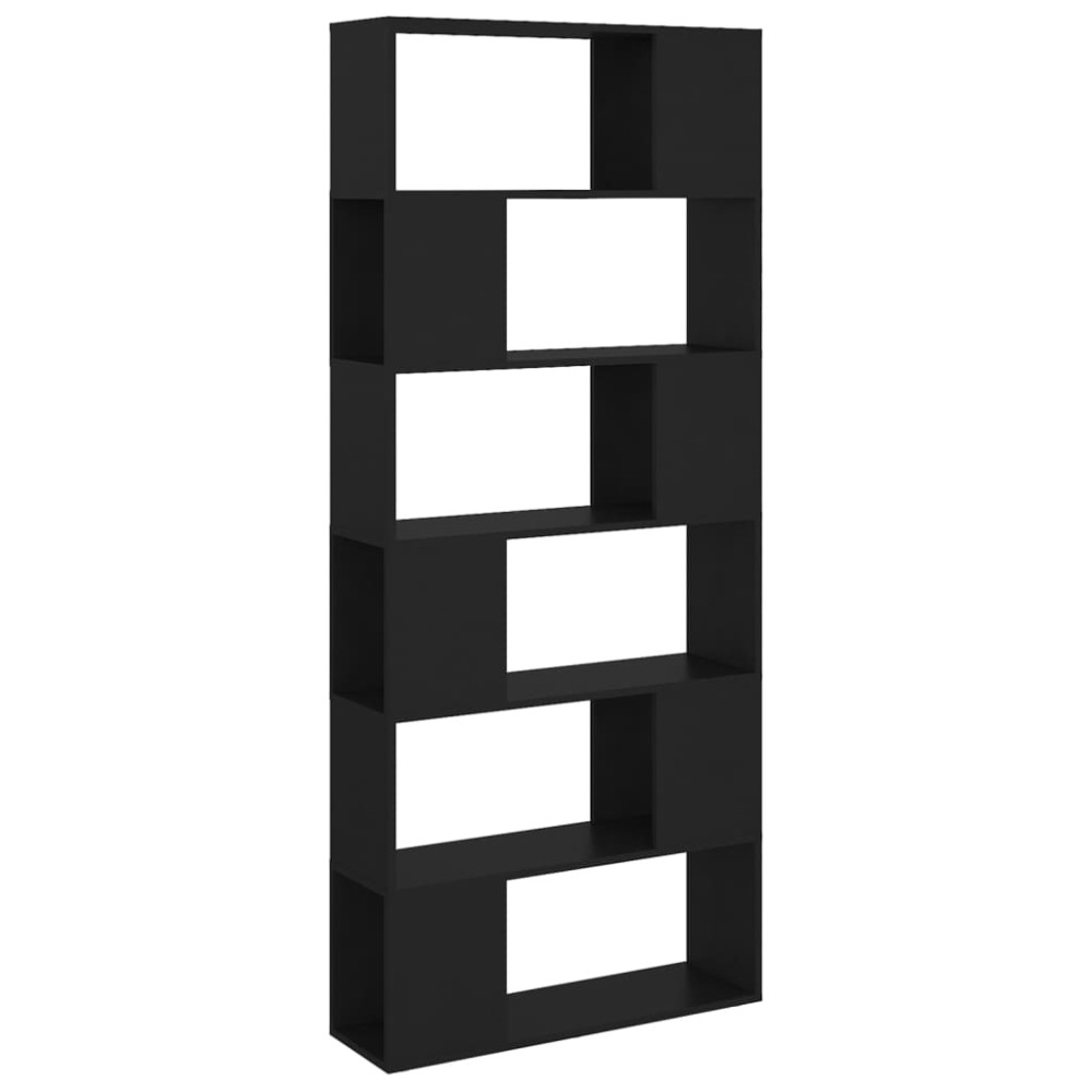 vidaXL Bibliotecă/Separator cameră, negru, 80x24x186 cm, PAL