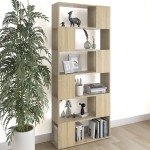 vidaXL Bibliotecă/Separator cameră, stejar sonoma, 80x24x186 cm, PAL vidaXL Bibliotecă/Separator cameră, stejar sonoma, 80x24x186 cm, PAL