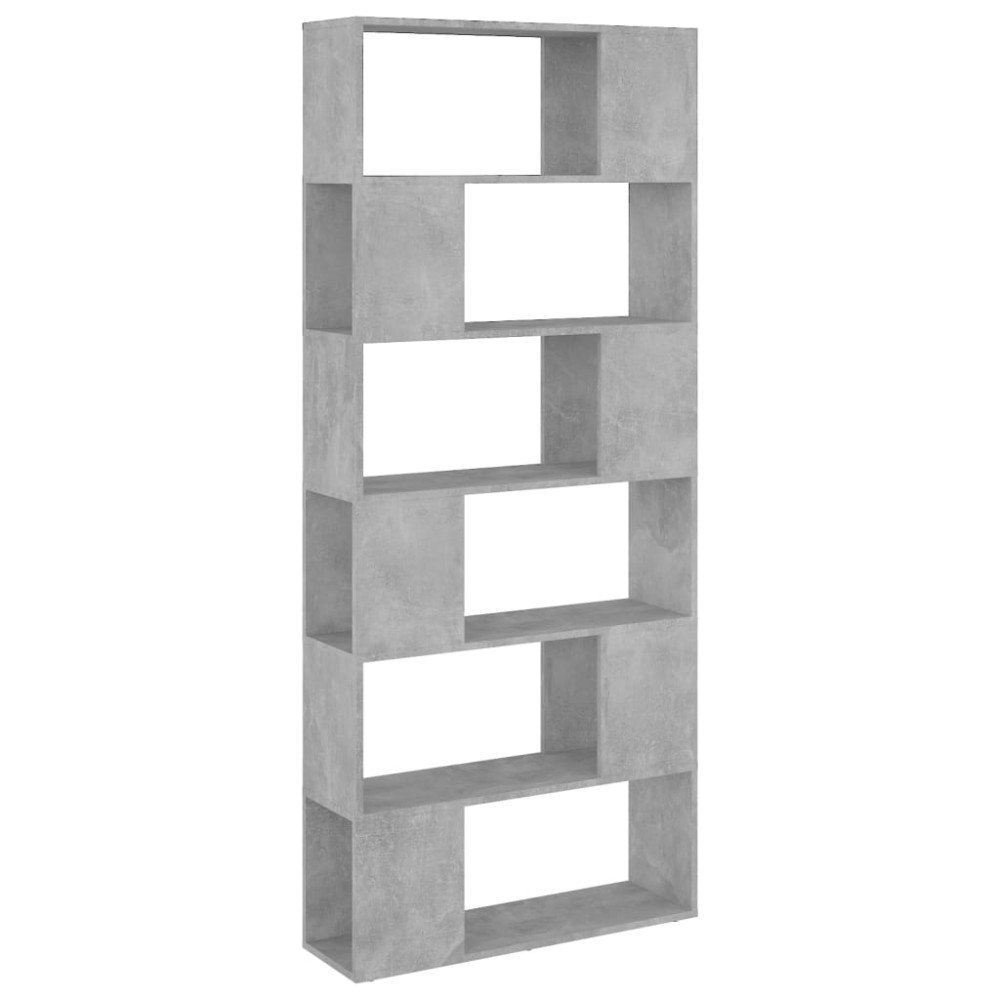 vidaXL Bibliotecă/Separator cameră, gri beton, 80x24x186 cm, PAL