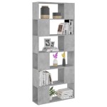 vidaXL Bibliotecă/Separator cameră, gri beton, 80x24x186 cm, PAL vidaXL Bibliotecă/Separator cameră, gri beton, 80x24x186 cm, PAL