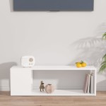 vidaXL Comodă TV, alb, 100x24x32 cm, PAL vidaXL Comodă TV, alb, 100x24x32 cm, PAL