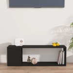 vidaXL Comodă TV, negru, 100x24x32 cm, PAL vidaXL Comodă TV, negru, 100x24x32 cm, PAL