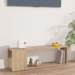 vidaXL Comodă TV, stejar sonoma, 100x24x32 cm, PAL vidaXL Comodă TV, stejar sonoma, 100x24x32 cm, PAL