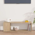 vidaXL Comodă TV, stejar sonoma, 100x24x32 cm, PAL vidaXL Comodă TV, stejar sonoma, 100x24x32 cm, PAL