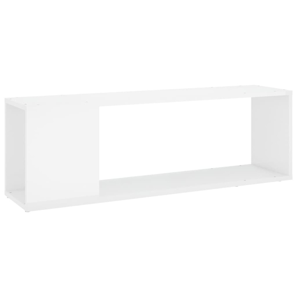 vidaXL Comodă TV, alb extralucios, 100x24x32 cm, PAL