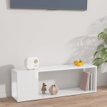 vidaXL Comodă TV, alb extralucios, 100x24x32 cm, PAL vidaXL Comodă TV, alb extralucios, 100x24x32 cm, PAL