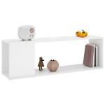 vidaXL Comodă TV, alb extralucios, 100x24x32 cm, PAL vidaXL Comodă TV, alb extralucios, 100x24x32 cm, PAL