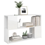 vidaXL Bibliotecă, alb extralucios, 100x24x63 cm, PAL vidaXL Bibliotecă, alb extralucios, 100x24x63 cm, PAL