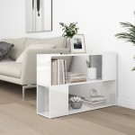vidaXL Bibliotecă, alb extralucios, 100x24x63 cm, PAL vidaXL Bibliotecă, alb extralucios, 100x24x63 cm, PAL
