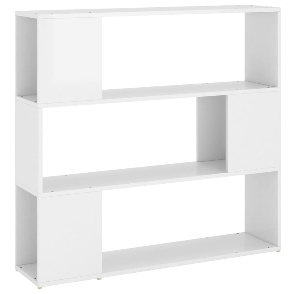 vidaXL Bibliotecă/Separator cameră, alb extralucios, 100x24x94 cm