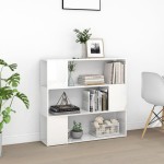 vidaXL Bibliotecă/Separator cameră, alb extralucios, 100x24x94 cm