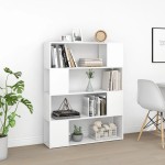 vidaXL Bibliotecă/Separator cameră, alb, 100x24x124 cm