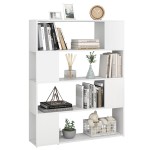 vidaXL Bibliotecă/Separator cameră, alb, 100x24x124 cm