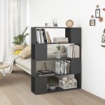 vidaXL Bibliotecă/Separator cameră, gri, 100x24x124 cm vidaXL Bibliotecă/Separator cameră, gri, 100x24x124 cm