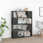 vidaXL Bibliotecă/Separator cameră, gri, 100x24x124 cm vidaXL Bibliotecă/Separator cameră, gri, 100x24x124 cm