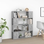 vidaXL Bibliotecă/Separator cameră, gri beton, 100x24x124 cm vidaXL Bibliotecă/Separator cameră, gri beton, 100x24x124 cm