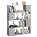 vidaXL Bibliotecă/Separator cameră, gri beton, 100x24x124 cm vidaXL Bibliotecă/Separator cameră, gri beton, 100x24x124 cm