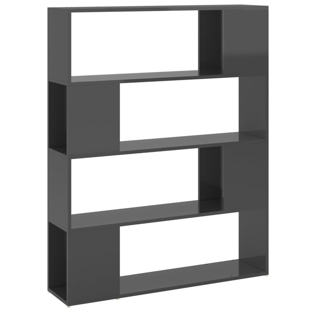 vidaXL Bibliotecă/Separator cameră, gri extralucios, 100x24x124 cm