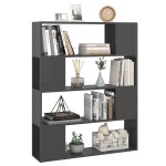 vidaXL Bibliotecă/Separator cameră, gri extralucios, 100x24x124 cm vidaXL Bibliotecă/Separator cameră, gri extralucios, 100x24x124 cm