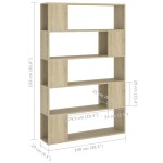vidaXL Bibliotecă/Separator cameră, stejar sonoma, 100x24x155 cm PAL vidaXL Bibliotecă/Separator cameră, stejar sonoma, 100x24x155 cm PAL