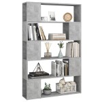 vidaXL Bibliotecă/Separator cameră, gri beton, 100x24x155 cm, PAL vidaXL Bibliotecă/Separator cameră, gri beton, 100x24x155 cm, PAL