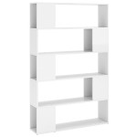 vidaXL Bibliotecă/Separator, alb extralucios, lemn prelucrat vidaXL Bibliotecă/Separator, alb extralucios, lemn prelucrat