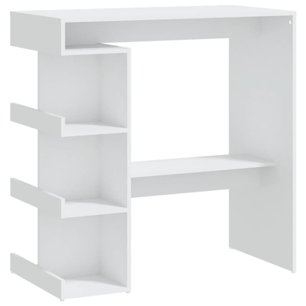 vidaXL Masă bar cu raft de depozitare, alb, 100x50x101,5 cm, PAL